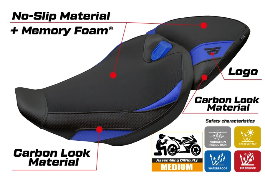 Housse de selle compatible - BMW R 1300 RS 2025-2026 - mod Sohar Comfort System