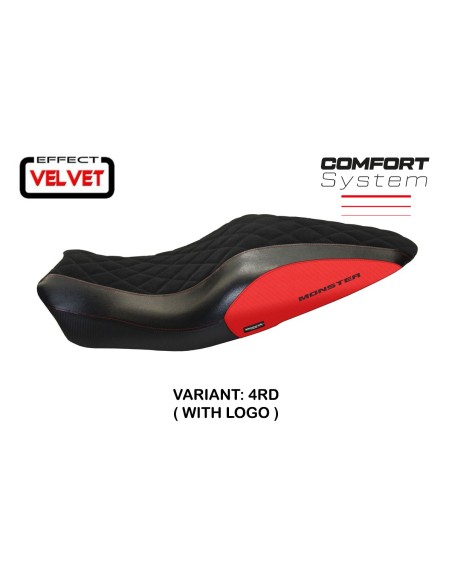 Funda de asiento compatible con Ducati Monster 821/1200 (14-16) modelo Andorra Velvet comfort system
