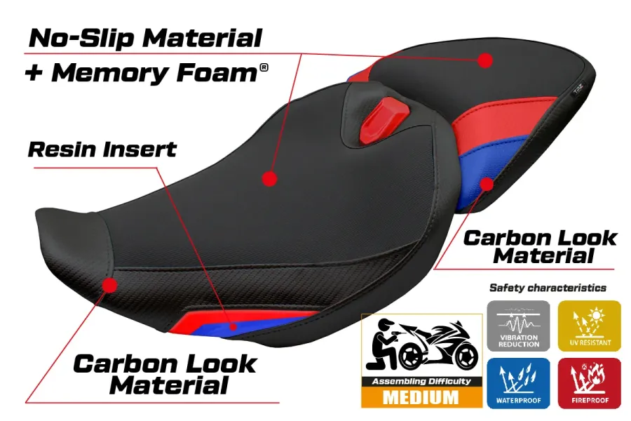 Funda de asiento compatible - BMW R 1300 RS 2025-2026 - mod Sohar Comfort System
