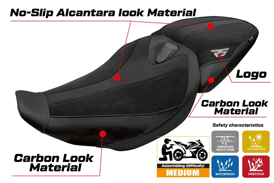 Housse de selle compatible - BMW R 1300 RS 2025-2026 - mod Sohar Velvet