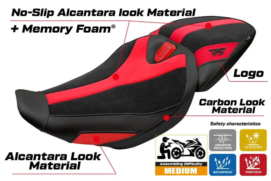 Seat cover compatible - BMW R 1300 RS 2025-2026 - mod Sohar Velvet Comfort System