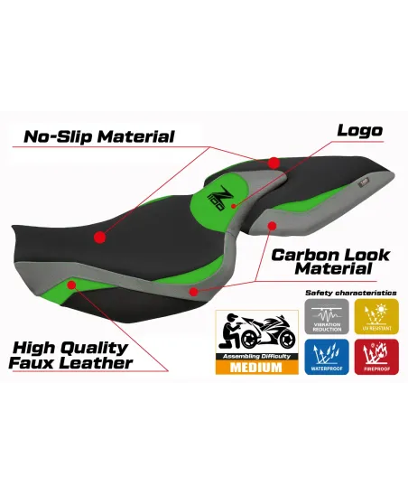 Housse de selle compatible - Kawasaki Z 1100 2026 - mod Sagat
