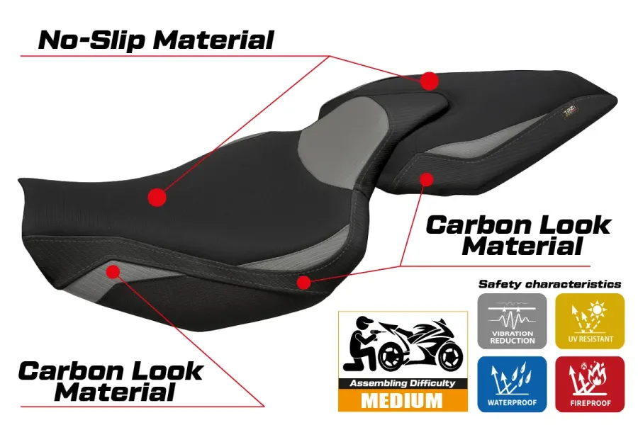 Housse de selle compatible - Kawasaki Z 1100 2026 - mod Sagat