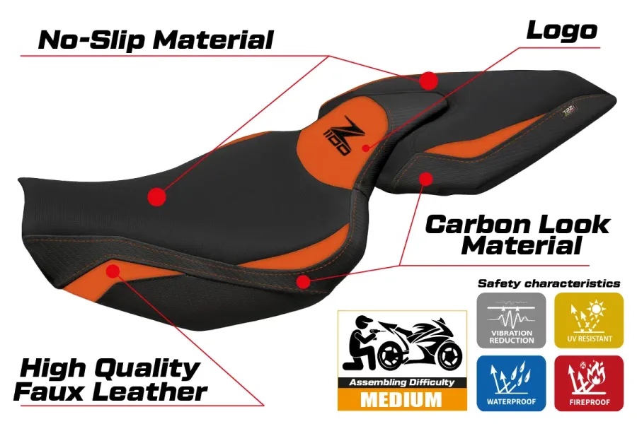 Funda de asiento compatible - Kawasaki Z 1100 2026 - mod Sagat