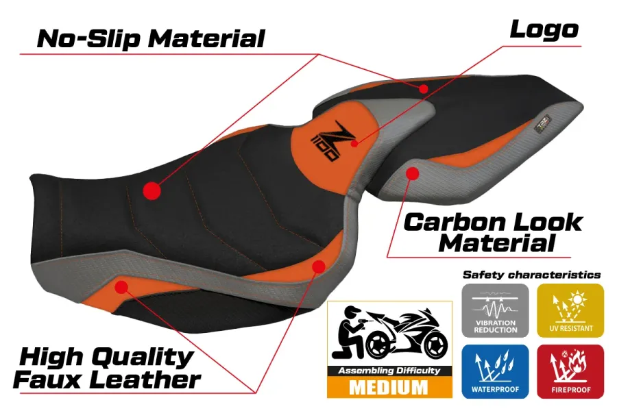 Seat cover compatible - Kawasaki Z 1100 2026 - mod Sagat Ultragrip