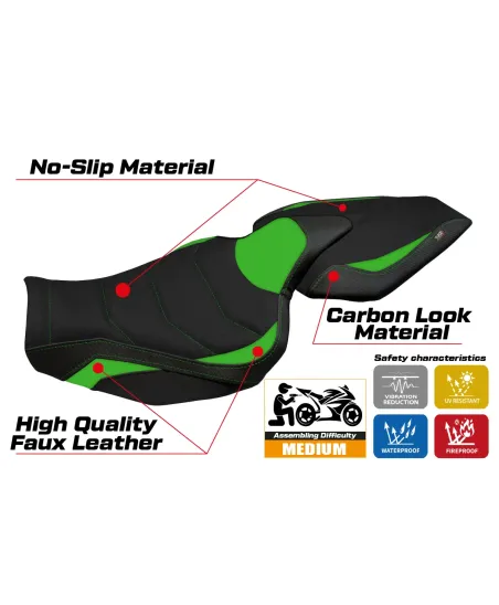 Funda de asiento compatible - Kawasaki Z 1100 2026 - mod Sagat Ultragrip