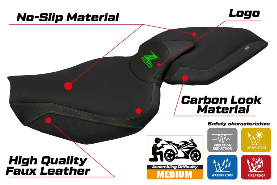 Housse de selle compatible - Kawasaki Z 1100 2026 - mod Sagat Comfort System