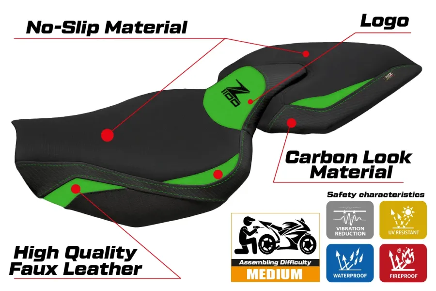Rivestimento sella compatibile - Kawasaki Z 1100 2026 - mod Sagat Comfort System