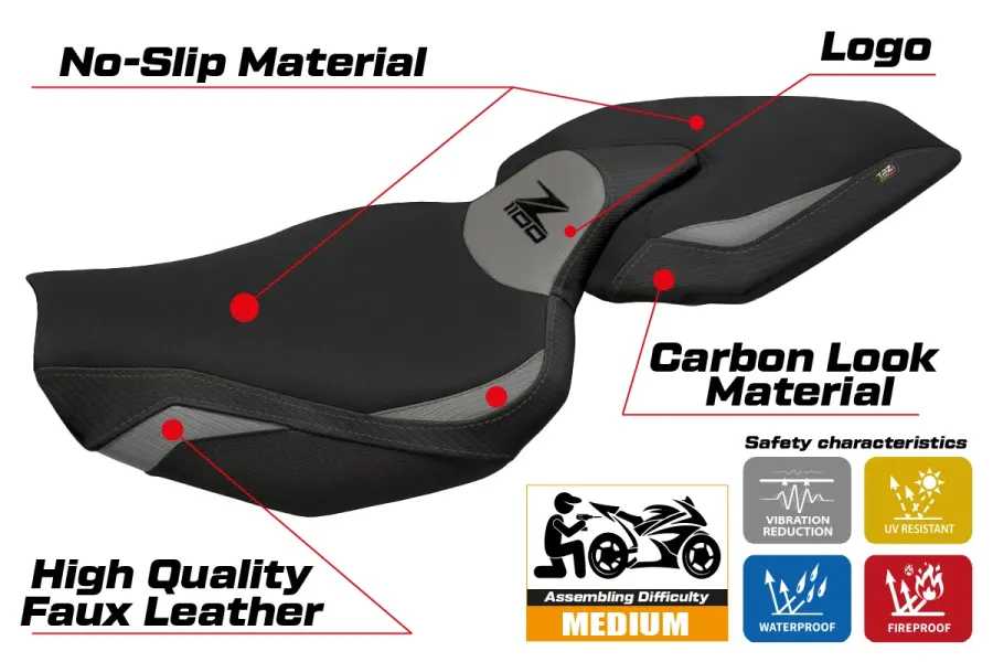 Seat cover compatible - Kawasaki Z 1100 2026 - mod Sagat Comfort System