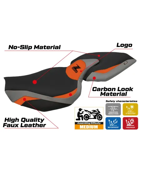 Housse de selle compatible - Kawasaki Z 1100 2026 - mod Sagat Comfort System