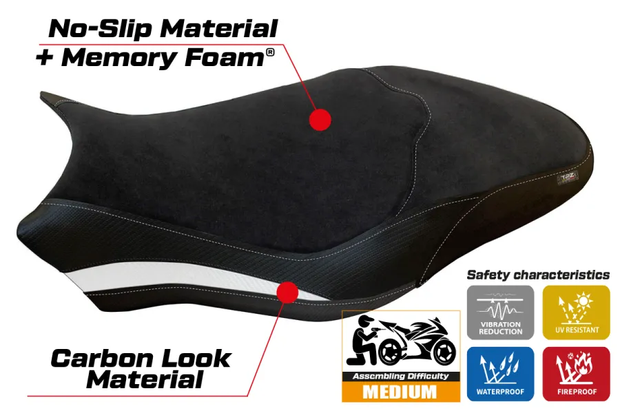 Funda de asiento compatible con Ducati Monster 797 (17-20) modelo Ovada 2 Velvet comfort system