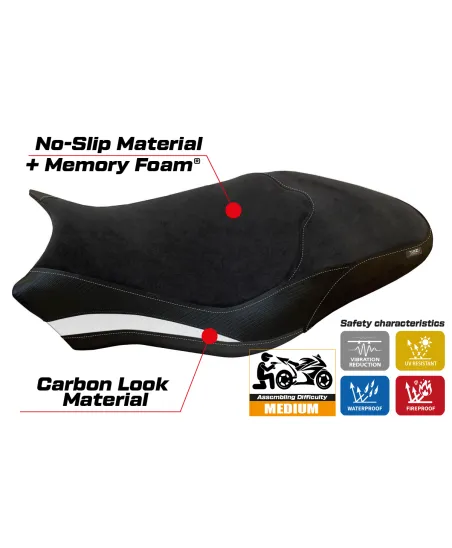 Housse de selle compatible Ducati Monster 797 (17-20) modèle Ovada 2 Velvet comfort system