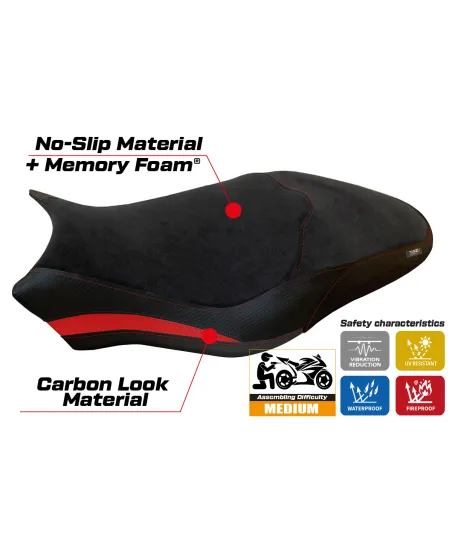 Housse de selle compatible Ducati Monster 797 (17-20) modèle Ovada 2 Velvet comfort system