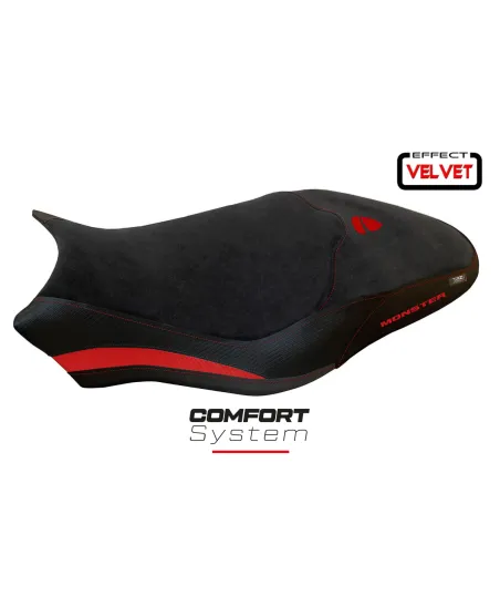 Funda de asiento compatible con Ducati Monster 797 (17-20) modelo Ovada 2 Velvet comfort system