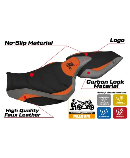 Seat cover compatible - Kawasaki Z 1000 2014 - 2021 - mod Hedemora 1 Ultragrip