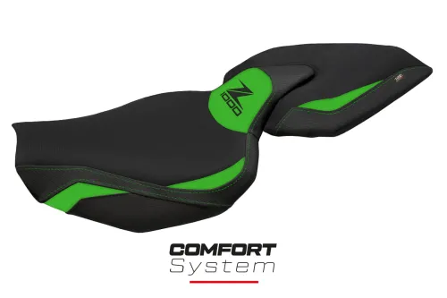 Funda de asiento compatible Kawasaki Z 1000 (14-20) modelo Ellos 1 comfort system