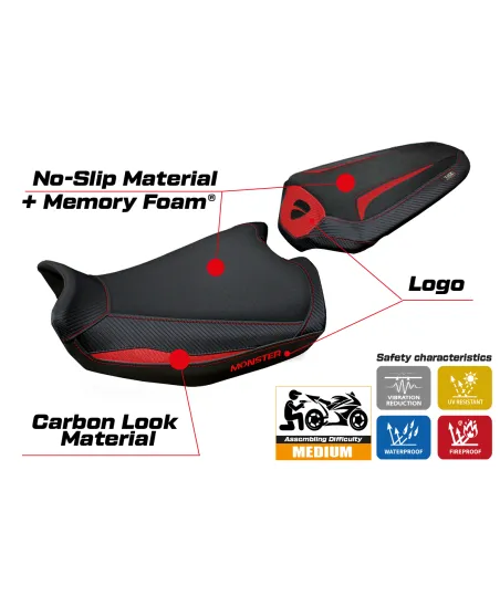 Sitzbezug kompatibel Ducati Monster 937 (21-22) Modell Linosa comfort system