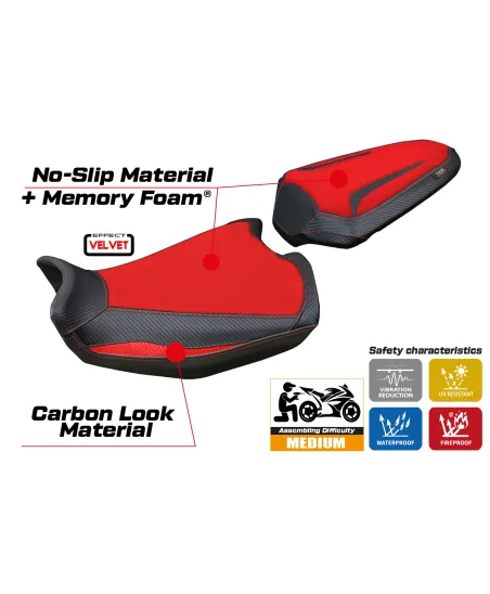 Funda de asiento compatible Ducati Monster 937 (21-23) modelo Linosa Velvet Comfort System