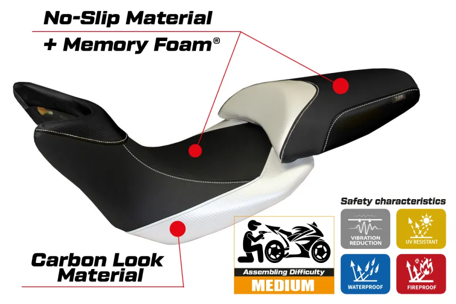 Rivestimento sella compatibile Ducati Multistrada 1200 (10-11) modello Noto 3 comfort system