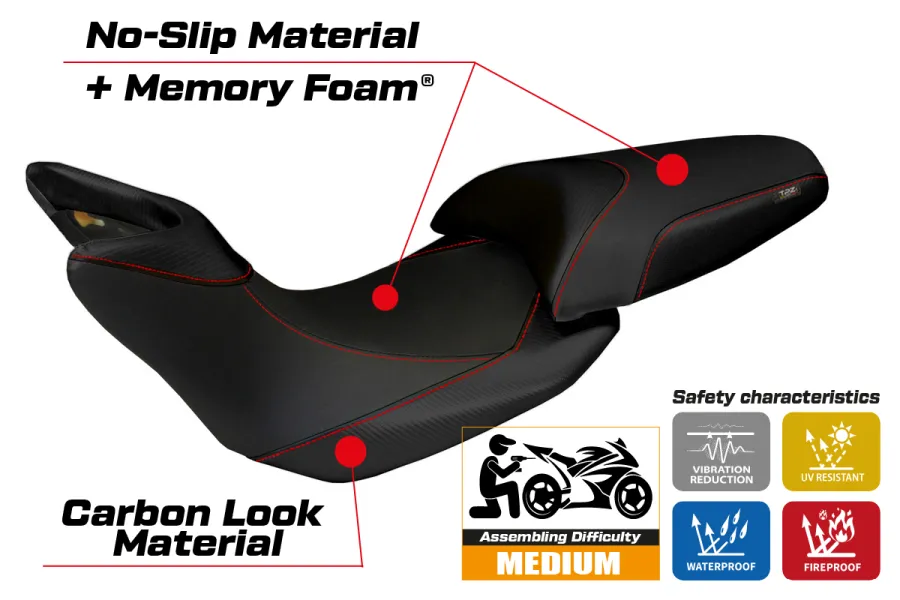 Sitzbezug kompatibel Ducati Multistrada 1200 (10-11) Modell Noto 3 comfort system