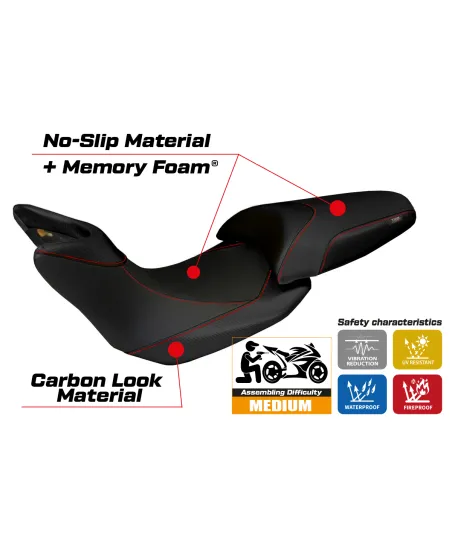 Funda de asiento compatible Ducati Multistrada 1200 (12-14) modelo Noto comfort system