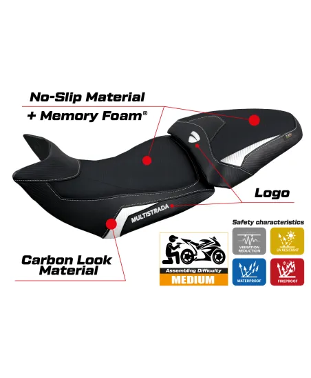 Seat cover compatible - Ducati Multistrada 1200-1260 2015 - 2020 - mod Heating Comfort System