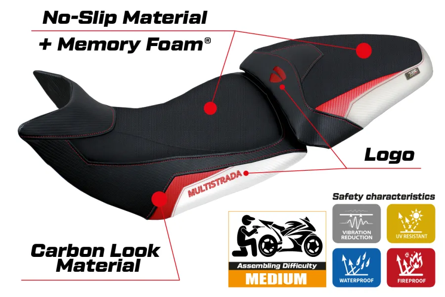 Rivestimento sella compatibile - Ducati Multistrada 1200-1260 2015 - 2020 - mod Heating Comfort System