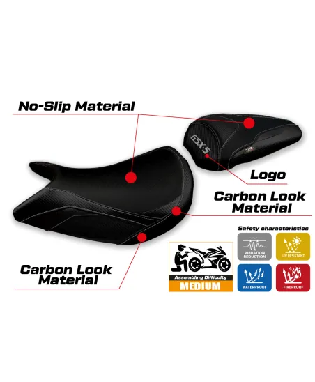 Rivestimento sella compatibile - Suzuki GSX S 1000 2021-2026 - mod Lindi