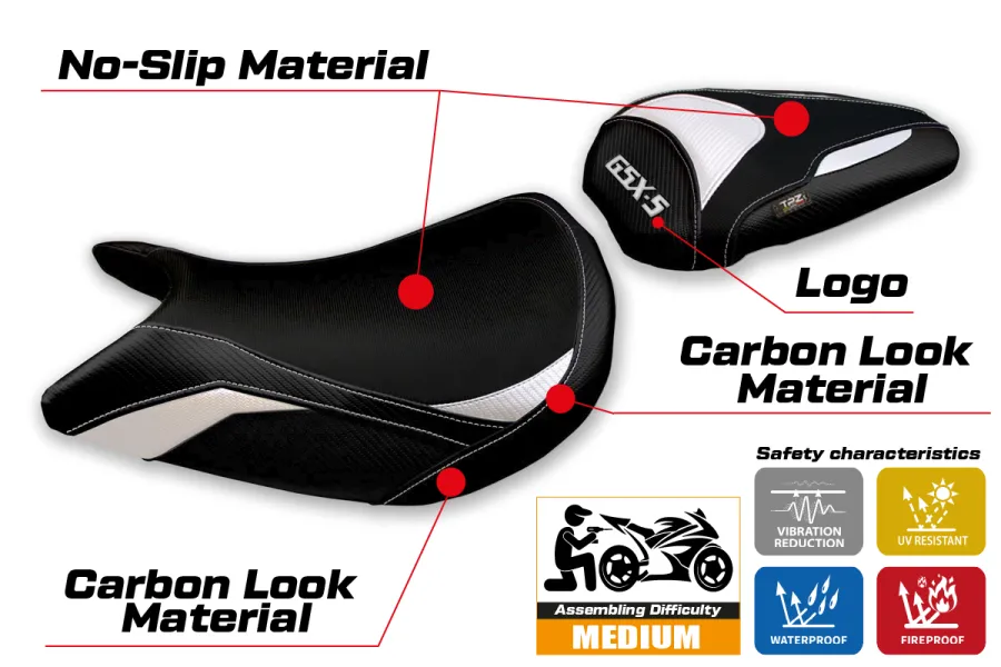 Funda de asiento compatible - Suzuki GSX S 1000 2021-2026 - mod Lindi