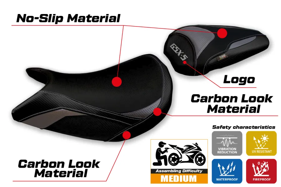Rivestimento sella compatibile - Suzuki GSX S 1000 2021-2026 - mod Lindi