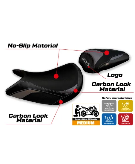 Funda de asiento compatible - Suzuki GSX S 1000 2021-2026 - mod Lindi