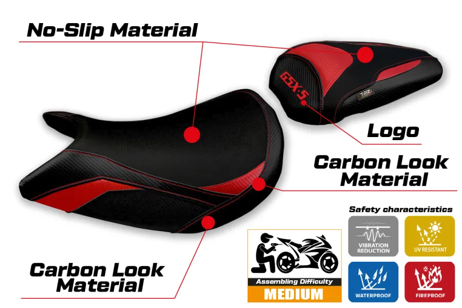 Funda de asiento compatible - Suzuki GSX S 1000 2021-2026 - mod Lindi
