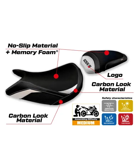 Funda de asiento compatible - Suzuki GSX S 1000 2021-2026 - mod Lindi Comfort System