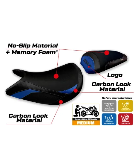 Rivestimento sella compatibile - Suzuki GSX S 1000 2021-2026 - mod Lindi Comfort System