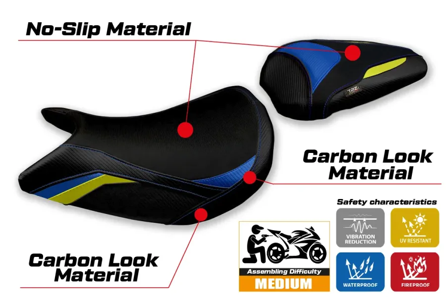 Funda de asiento compatible - Suzuki GSX S 1000 2021-2026 - mod Lindi Special Color