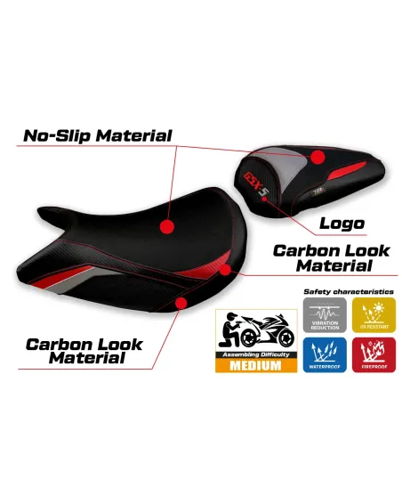 Rivestimento sella compatibile - Suzuki GSX S 1000 2021-2026 - mod Lindi Special Color