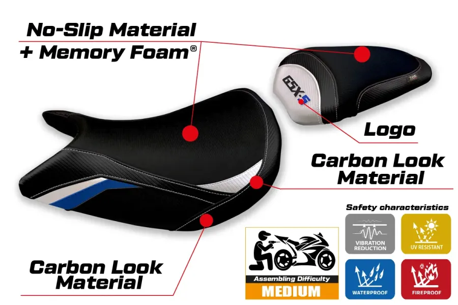 Sitzbezug kompatibel - Suzuki GSX S 1000 2021-2026 - mod Lindi Special Color Comfort System