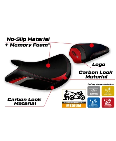 Housse de selle compatible - Suzuki GSX S 1000 2021-2026 - mod Lindi Special Color Comfort System