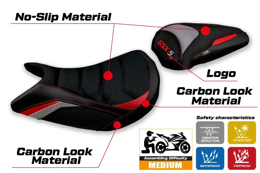Sitzbezug kompatibel - Suzuki GSX S 1000 2021-2026 - mod Lindi Special Color Ultragrip