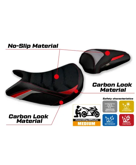 Rivestimento sella compatibile - Suzuki GSX S 1000 2021-2026 - mod Lindi Special Color Ultragrip