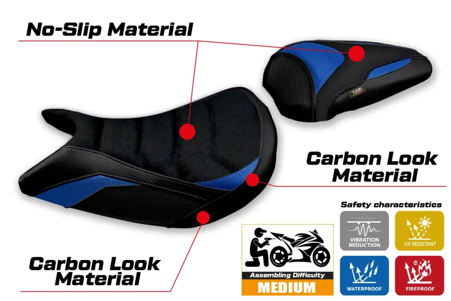 Rivestimento sella compatibile - Suzuki GSX S 1000 2021-2026 - mod Lindi Ultragrip