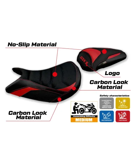 Rivestimento sella compatibile - Suzuki GSX S 1000 2021-2026 - mod Lindi Ultragrip