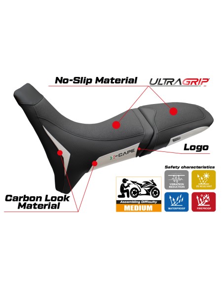 Funda de asiento compatible - Moto Morini X-Cape 700 2025 - 2026 - mod Rieti Ultragrip