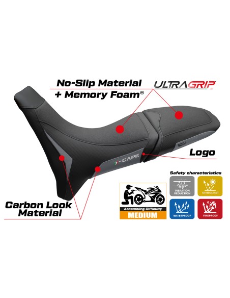 Funda de asiento compatible - Moto Morini X-Cape 700 2025 - 2026 - mod Rieti Ultragrip Comfort System