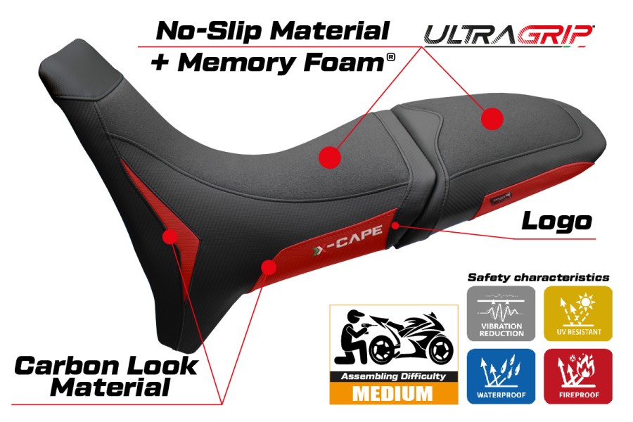 Rivestimento sella compatibile - Moto Morini X-Cape 700 2025 - 2026 - mod Rieti Ultragrip Comfort System