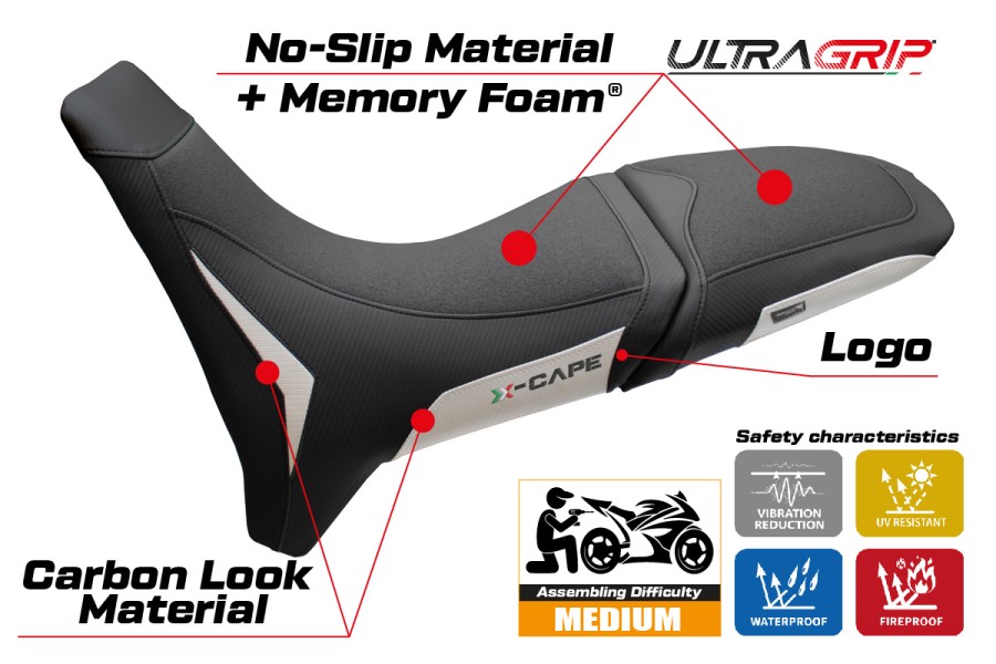 Seat cover compatible - Moto Morini X-Cape 700 2025 - 2026 - mod Rieti Ultragrip Comfort System