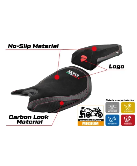Sitzbezug kompatibel - Ducati Panigale 899 2013-2015 - mod Ordona Velvet