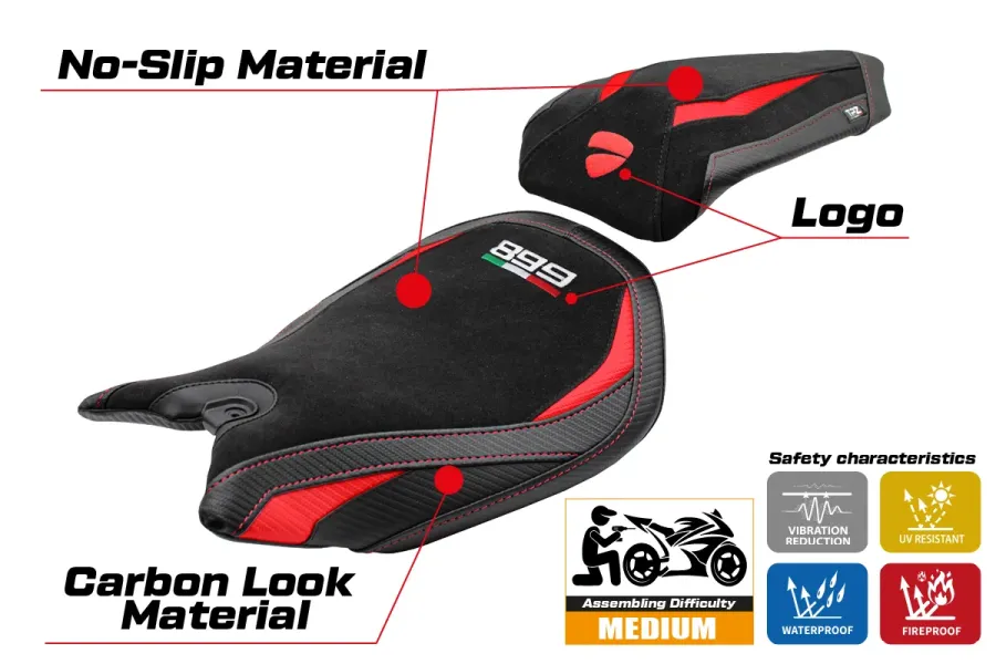 Sitzbezug kompatibel - Ducati Panigale 899 2013-2015 - mod Ordona Velvet