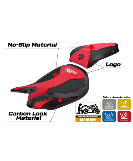 Rivestimento sella compatibile - Ducati Panigale 899 2013-2015 - mod Ordona Velvet Ultragrip