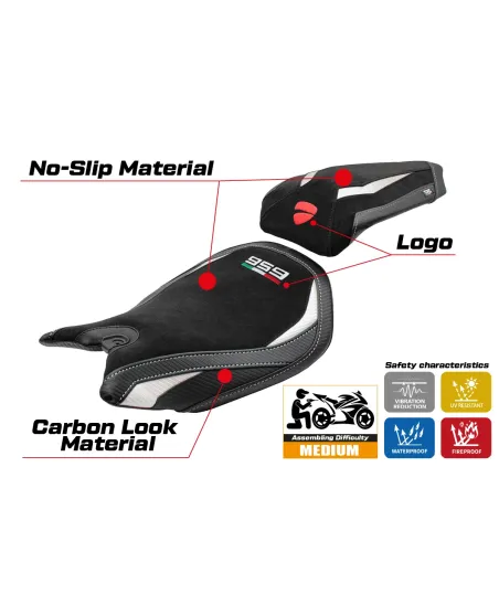 Seat cover compatible - Ducati Panigale 959 2016-2018 - mod Noci Velvet